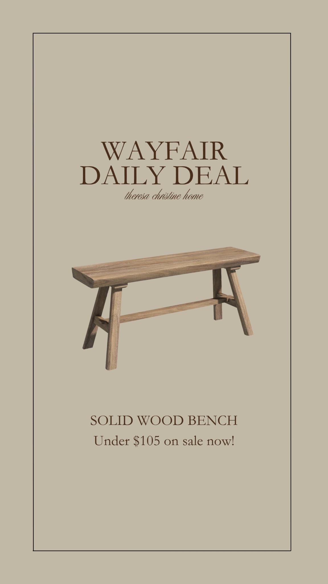 Wayfair daily deal! Love this wooden bench — especially for the placing at the end of a bed 🤎😍

#LTKSaleAlert #LTKHome