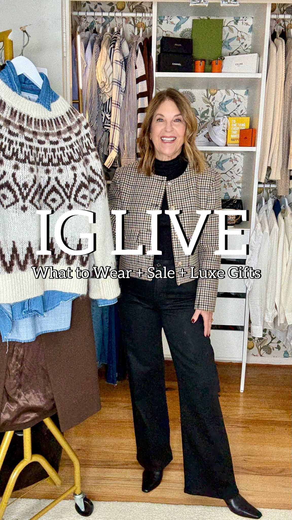 IG Live - what to wear, sale, and Luxe holiday gifts.

My name is Sandy, and I’m a stylist and content creator in Seattle, Washington. Plus, I’m a former Nordstrom stylist at the Flagship store. 

I go live every Thursday to share what’s in my styling office. Today’s theme is what to wear around the holidays, during the week of Christmas to New Year’s, what’s on sale, and a few luxury items for yourself. 

Thanks for watching! If this is your style of  content, follow along. I’d love to have you here! 

#LTKSaleAlert #LTKgrwm #LTKOver40