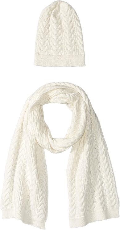 Amazon Essentials Women's Cable Knit Hat and Scarf Set | Amazon (US)