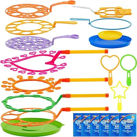 JOYIN Big Bubble Wands Set with with Tray, 21" Giant Bubble Wands Bulk for Kids, Summer, Outdoor ... | Amazon (US)