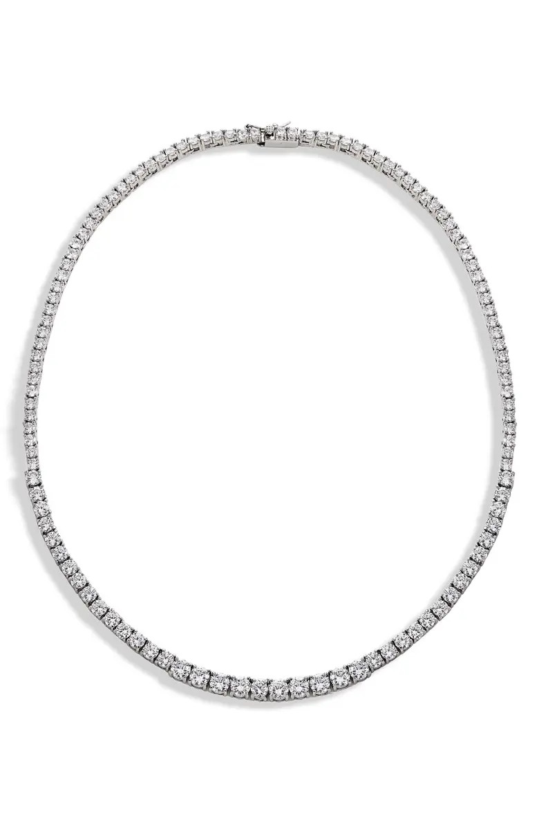 Sterling Silver Cubic Zirconia Graduated Tennis Necklace | Nordstrom Rack
