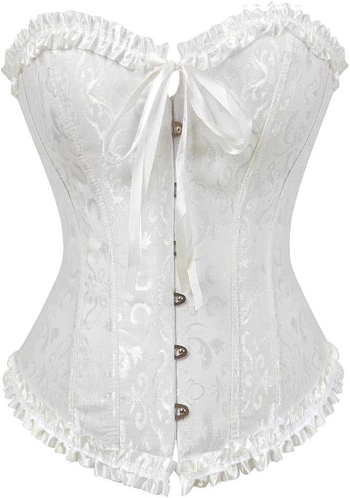Women Lace up Back Sexy Floral Corset for Women Lingerie Bustier Top Plus Size | Amazon (US)