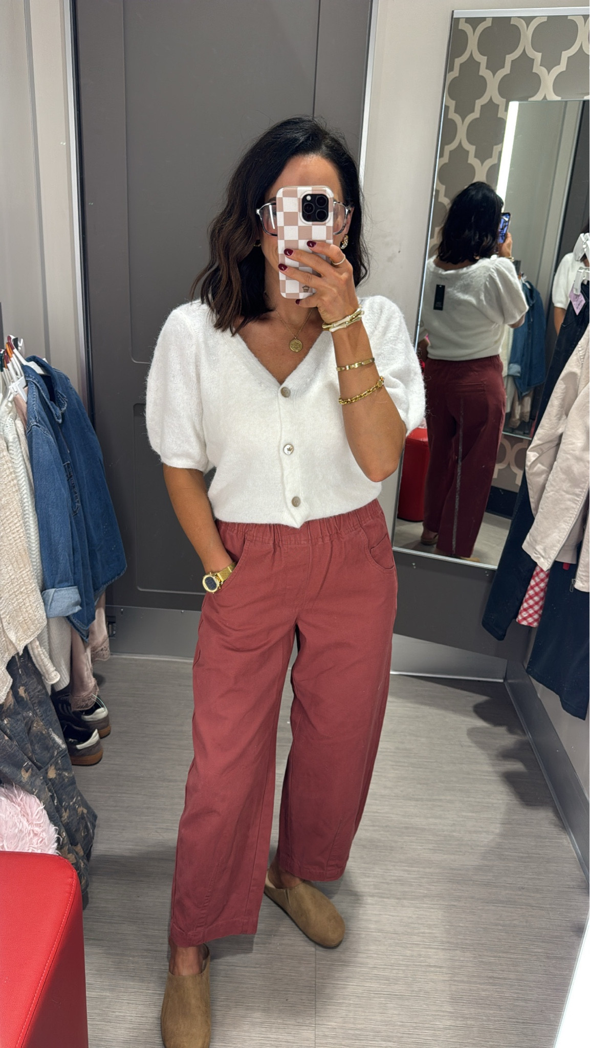 Super cute cardigan and barrel jeans! Perfect for everyday wear! Stretchy waistband casual outfit cardigan teacher outfit white cardigan comfortable pants VintagePickin 

#LTKPetite #LTKootd #LTKdayinmylife