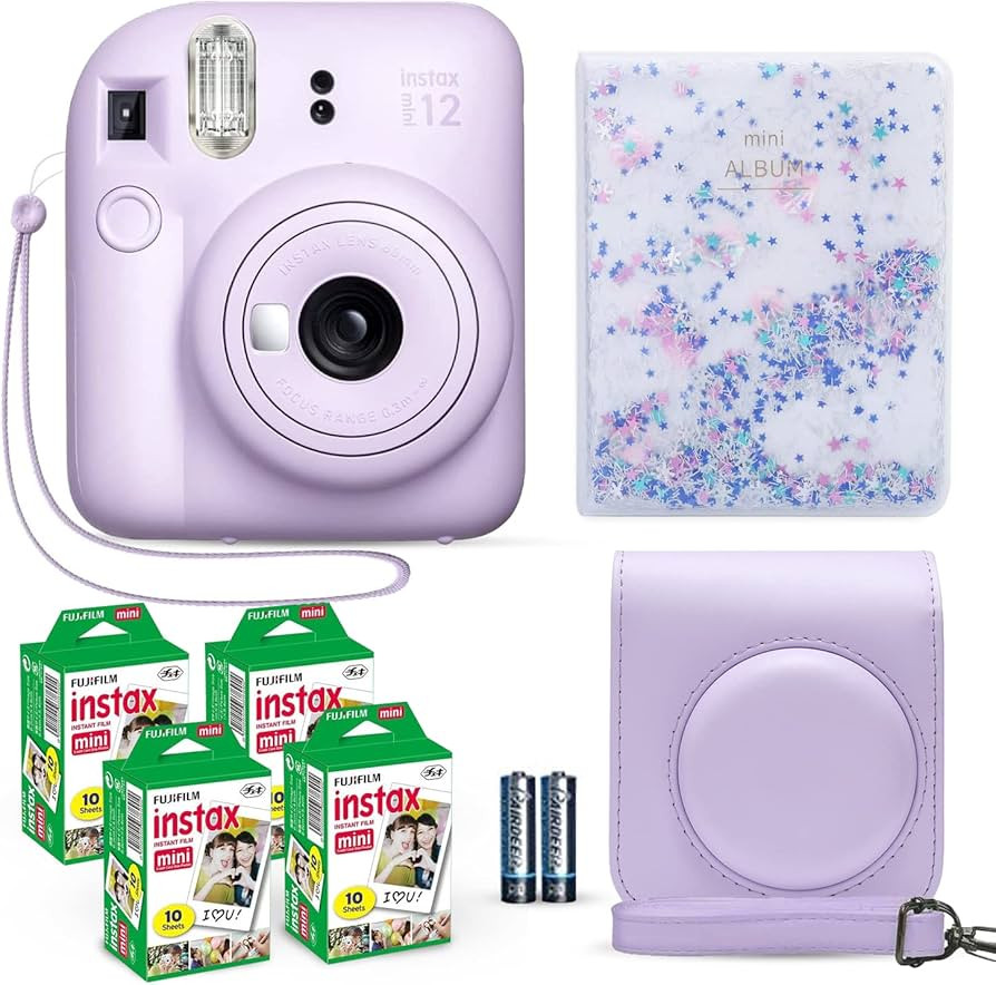 Fujifilm Instax Mini 12 Instant Camera Lilac Purple + Fuji Film Value Pack (40 Sheets) + Shutter ... | Amazon (US)