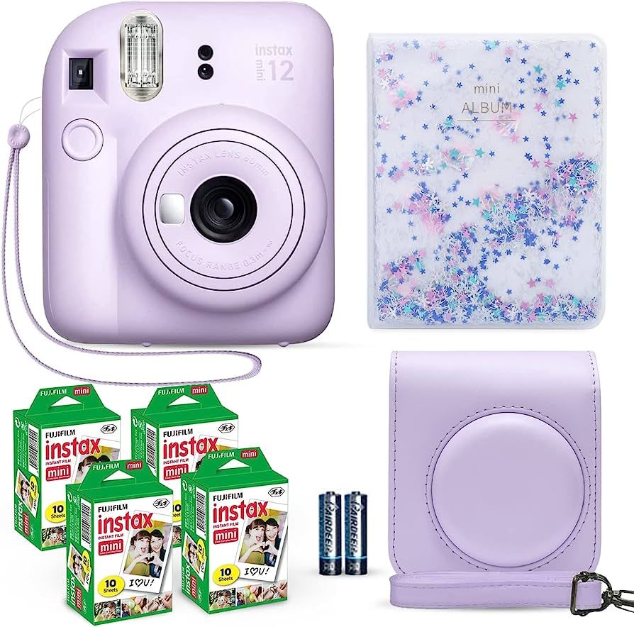 Fujifilm Instax Mini 12 Instant Camera Lilac Purple + Fuji Film Value Pack (40 Sheets) + Shutter ... | Amazon (US)