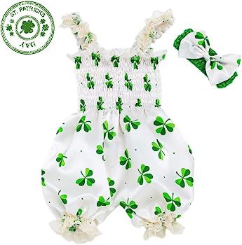 Baby Girls Shamrocks Bodysuit - St Patricks Day Irish Baby Shower Birthday Gift | Amazon (US)