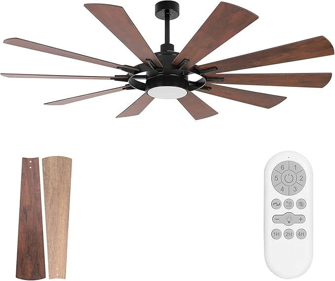 hykolity Ceiling Fan with Light and Remote 65 inch Farmhouse Large Ceiling Fan, Reversible Motor ... | Amazon (US)