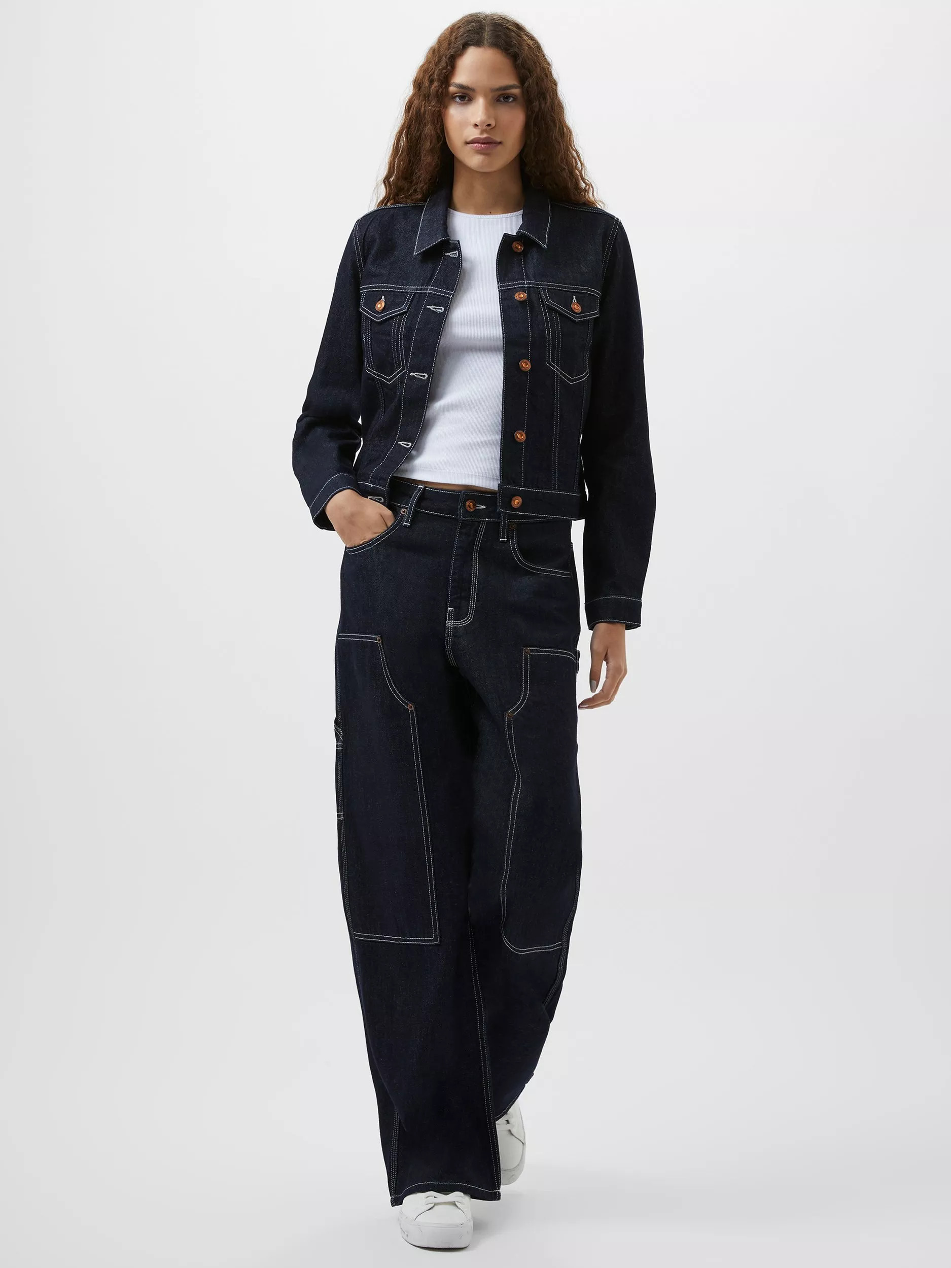 French Connection Denver Denim Jacket, Blue Denim | John Lewis (UK)