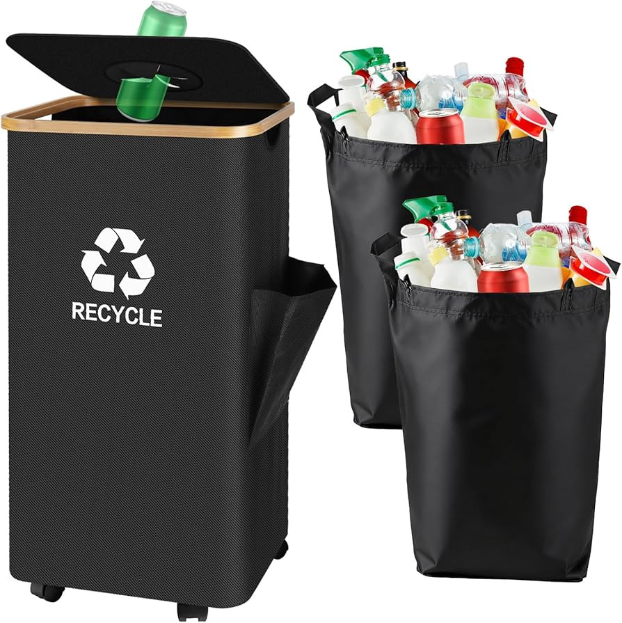 Recycle Bins with Wheels – Extra Large 100L Recycling Bin for Kitchen, Foldable Design with 2 R... | Amazon (CA)