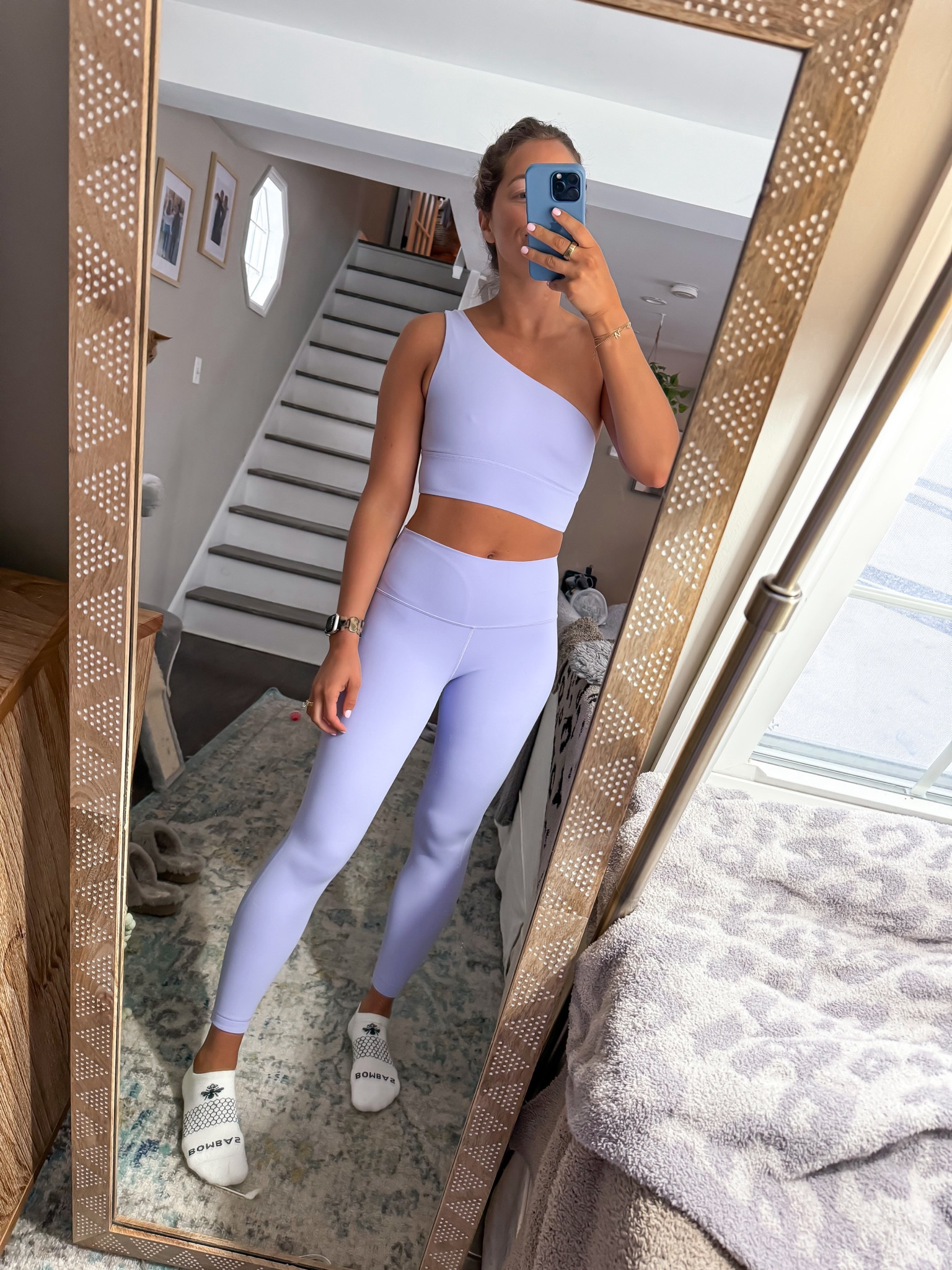 Obsessed with this lululemon color!!! 
Wearing size 6 in both
Color is “lilac smoke” 

#LTKfindsunder100 #LTKfindsunder50 #LTKfitness