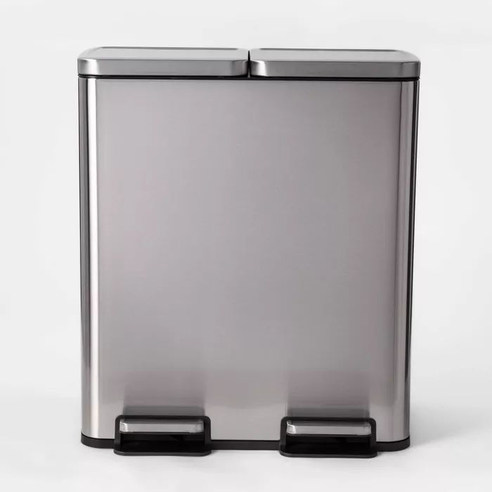 60L Stainless Steel Step Trash and Recycle Can - Made By Design™ | Target