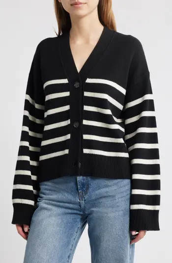 Geneva Stripe Wool & Cashmere Blend Cardigan | Nordstrom