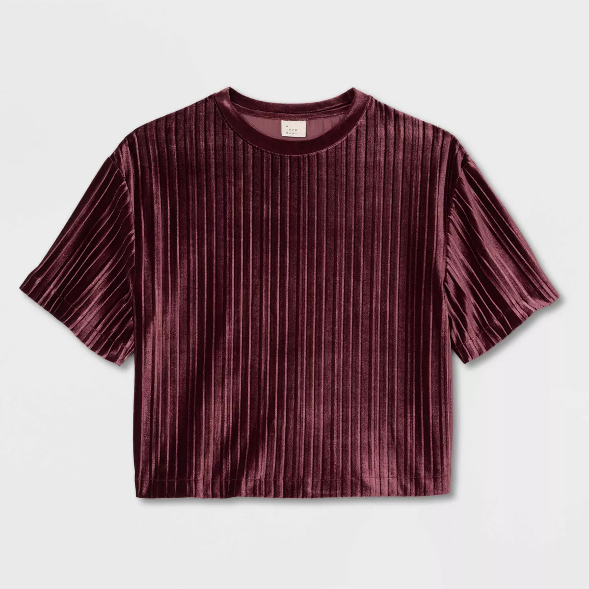 Women's Elbow Sleeve Velvet Plisse T-Shirt - A New Day™ | Target