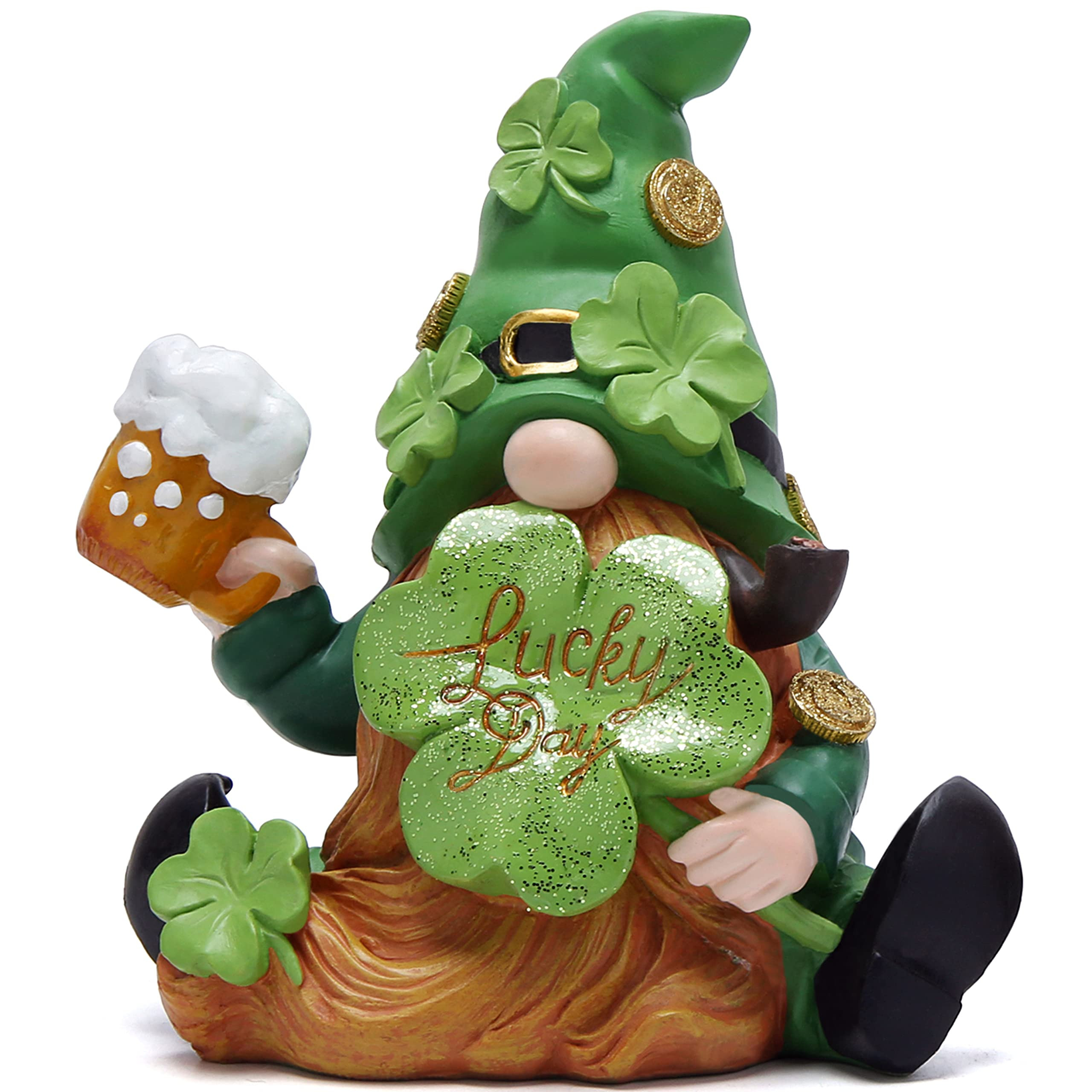 Hodao Green St Patrick‘s Day Handmade Gnome 6" H Resin Standing Figurine for Spring-Irish Gnome... | Amazon (US)
