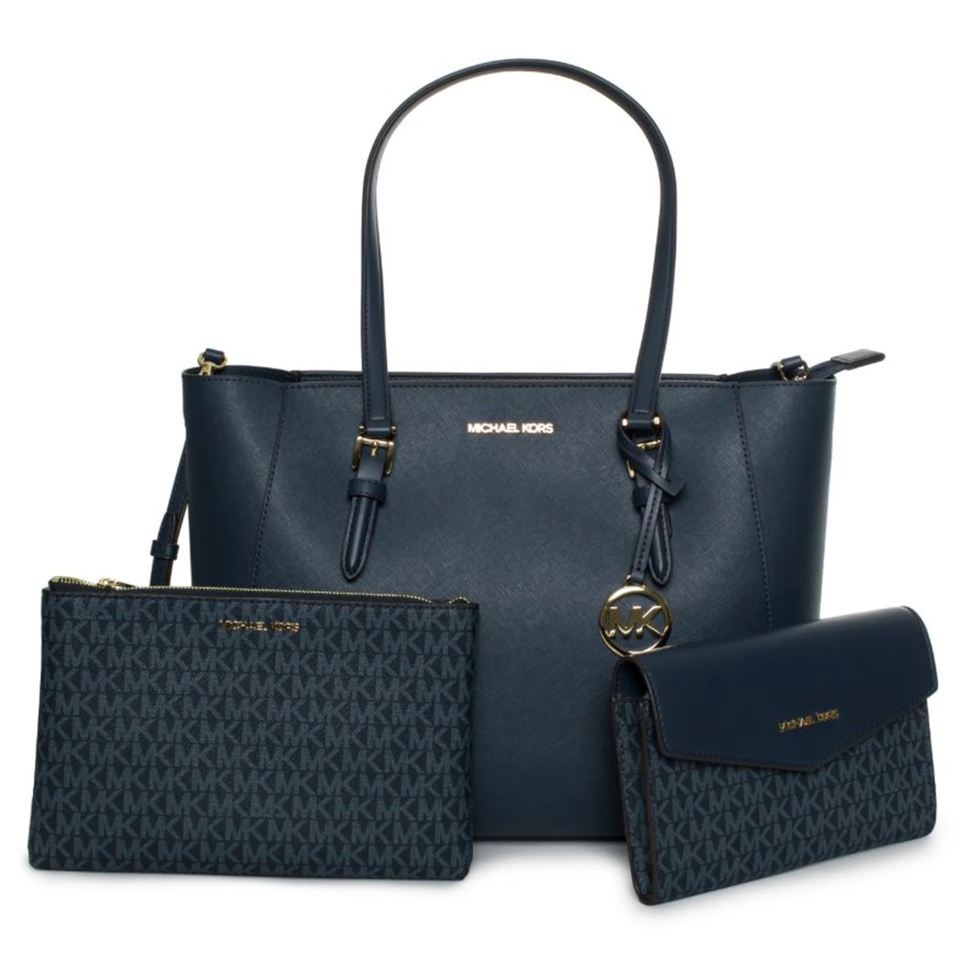 Michael Kors Charlotte Large Saffiano Leather 3-in-1 Tote Bag Navy 35R3GCFT3T-Navy | Walmart (US)