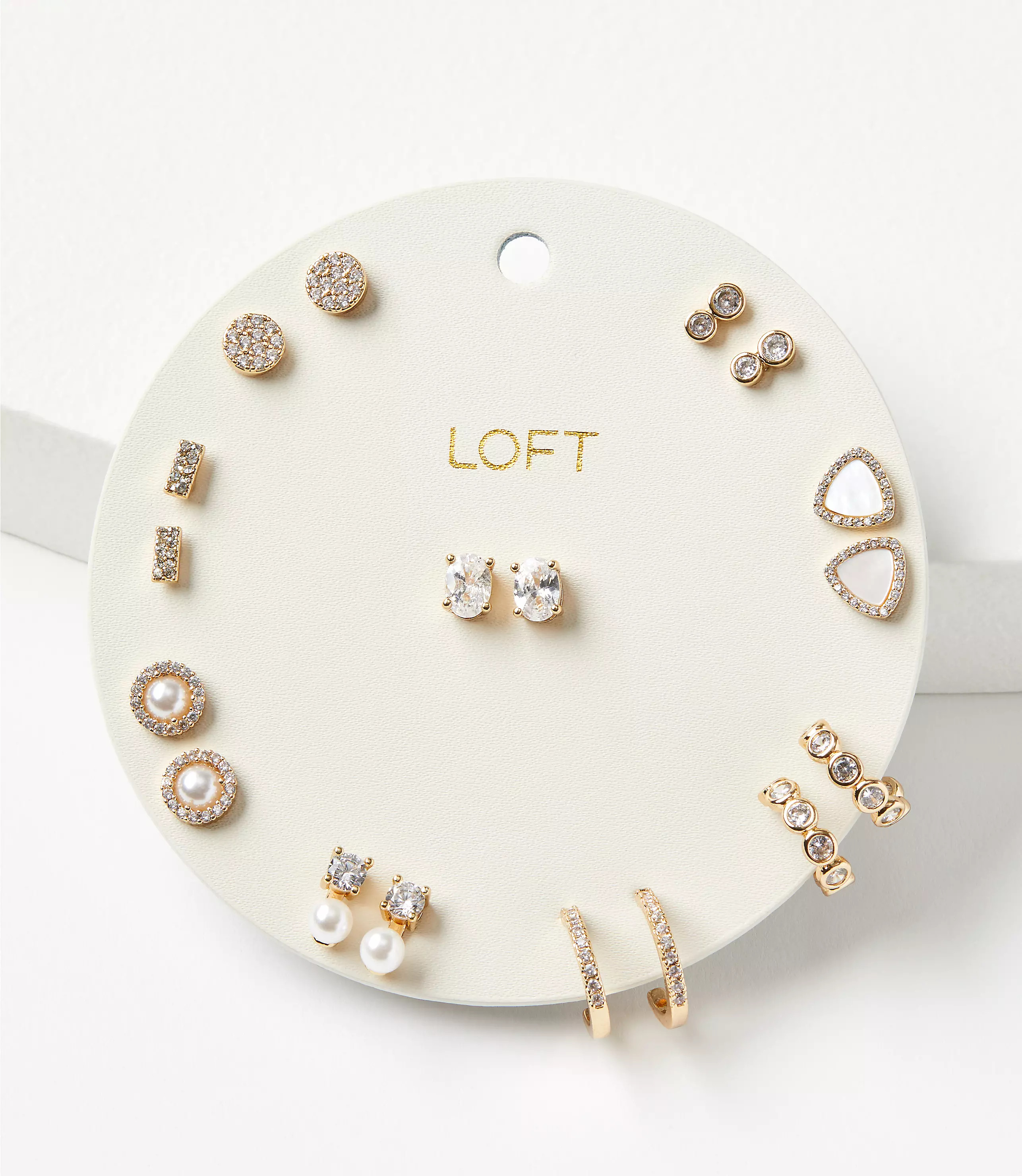 Pearlized Sparkle Stud Earring Set | LOFT