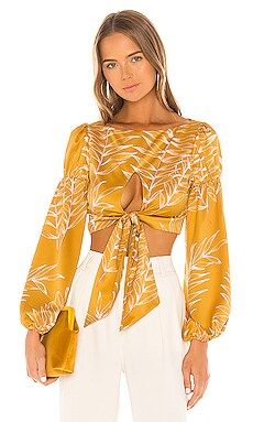 Camila Coelho Marcia Top in Gold Tropical from Revolve.com | Revolve Clothing (Global)