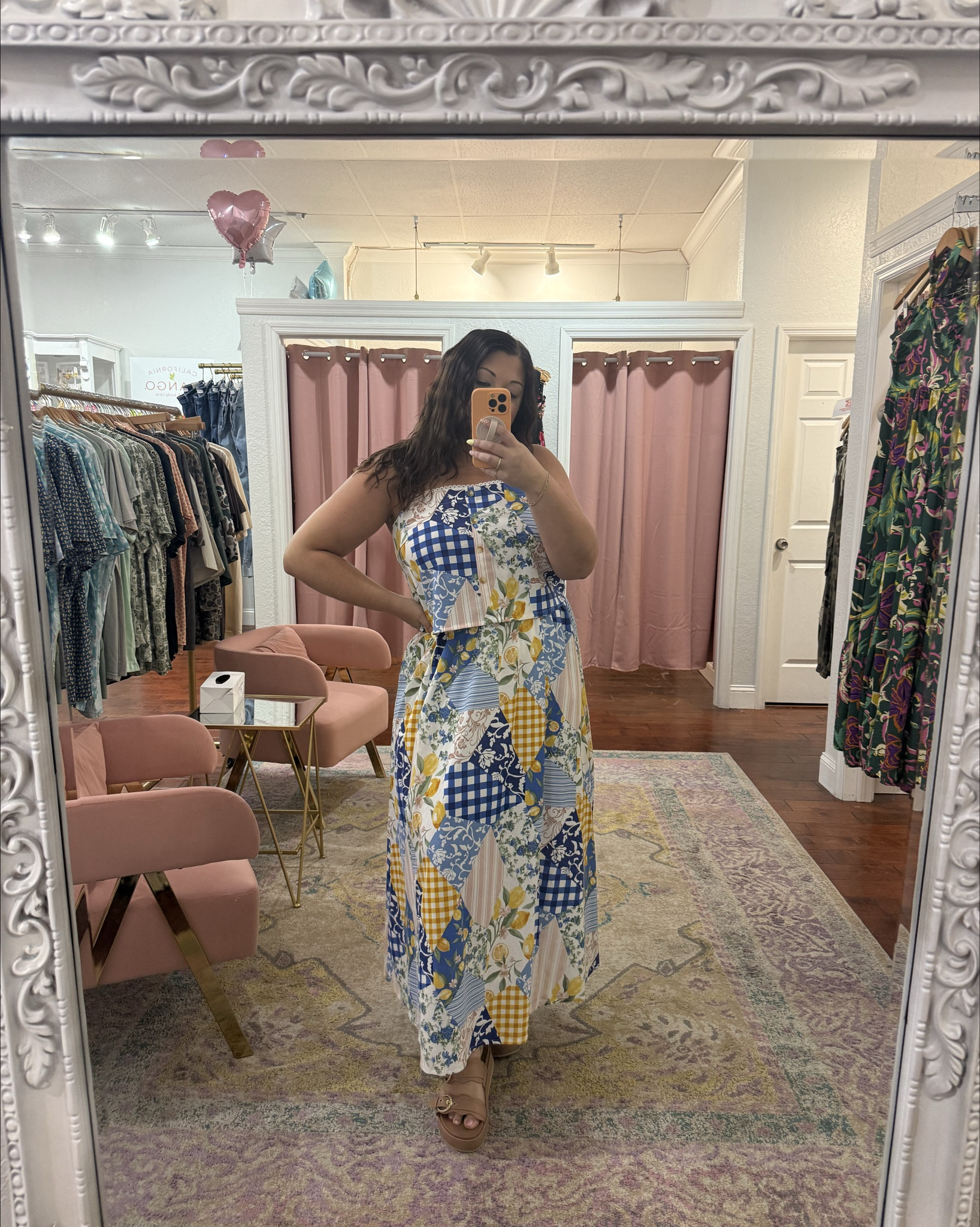 Serving effortless spring style in this matching set 💙✨

The patchwork print is such a statement while still feeling light and feminine—plus I love how you can wear the pieces together or mix & match for so many different looks. The fit is comfy, flowy, and perfect for everything from brunch to vacation strolls 🌼

Wearing a size large in the set. 

#LTKTravel #LTKMidsize #LTKootd