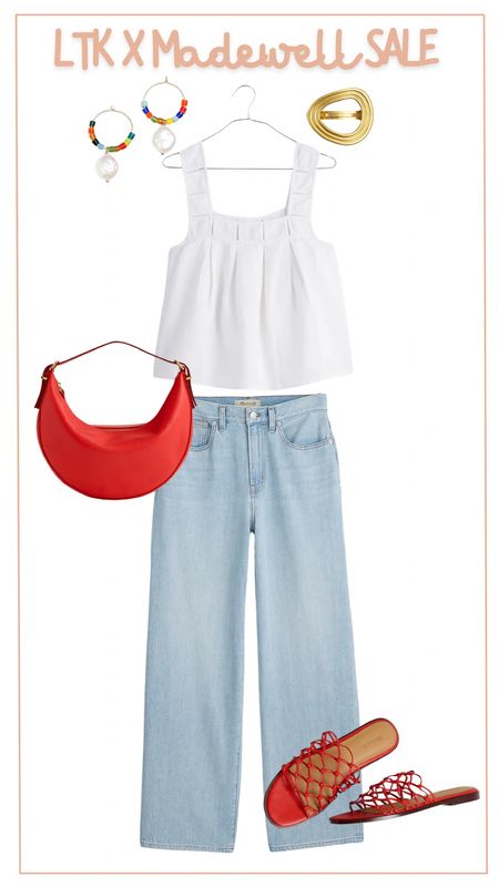 The LTK X Madewell sale is happening now! Save 20% site wide when you use the in app code! I love this linen top with the cut outs and the pops of color with the earrings and handbag! 

#LTKsalealert #LTKfindsunder100 #LTKstyletip