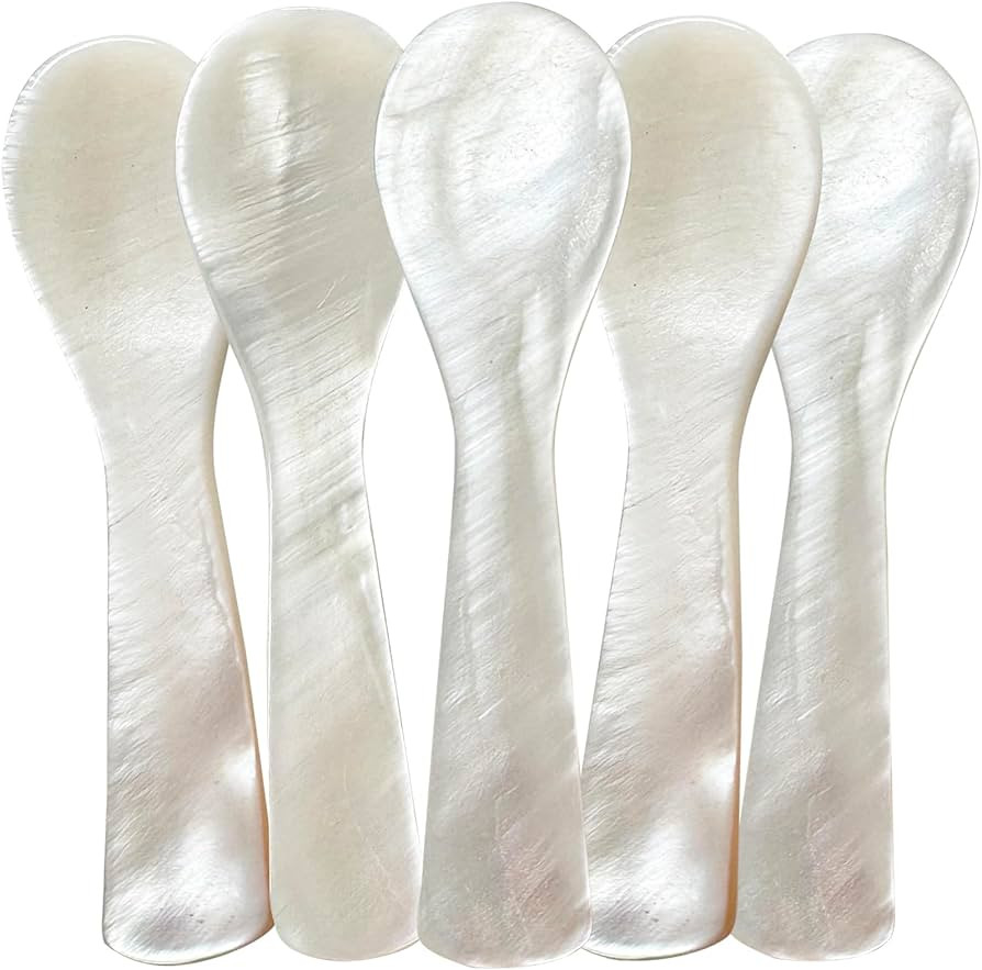 Caviar Spoon 5pcs Mother of Pearl Spoons for Caviar Ice Cream Sauce 3.54 Inches Shell Spoon | Amazon (US)