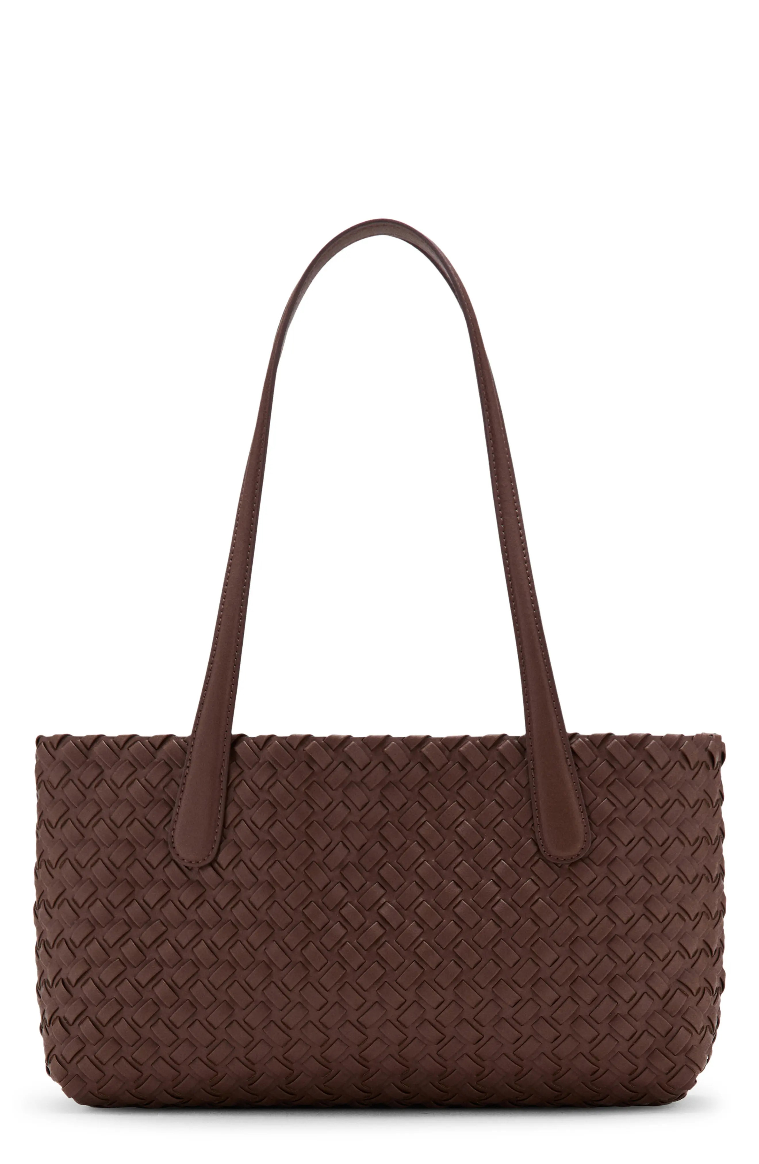 MANGO Braided Faux Leather Tote Bag in Brown at Nordstrom | Nordstrom