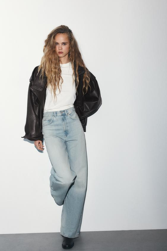 TRF EXTRA WIDE LEG HIGH-WAIST JEANS | Zara US