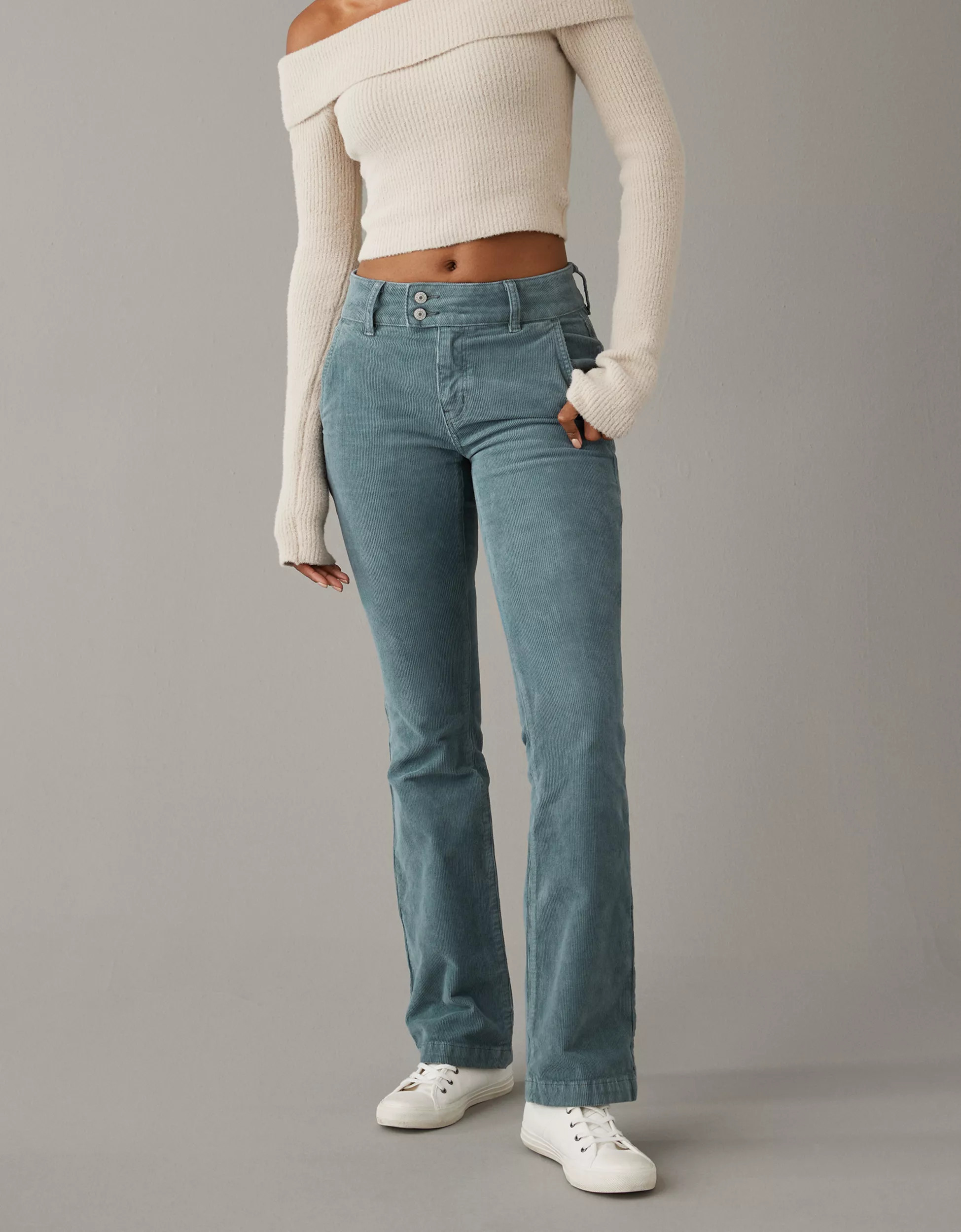 AE Stretch High-Waisted Kick Boot Corduroy Pant | American Eagle Outfitters (US & CA)