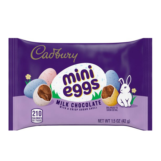 CADBURY, MINI EGGS Milk Chocolate with a Crisp Sugar Shell Candy, Easter, 1.5 oz, Bag | Walmart (US)