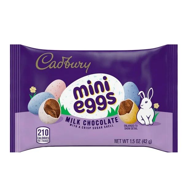 CADBURY, MINI EGGS Milk Chocolate with a Crisp Sugar Shell Candy, Easter, 1.5 oz, Bag | Walmart (US)