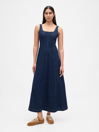 Denim Square-Neck Maxi Dress | Gap | Gap (US)
