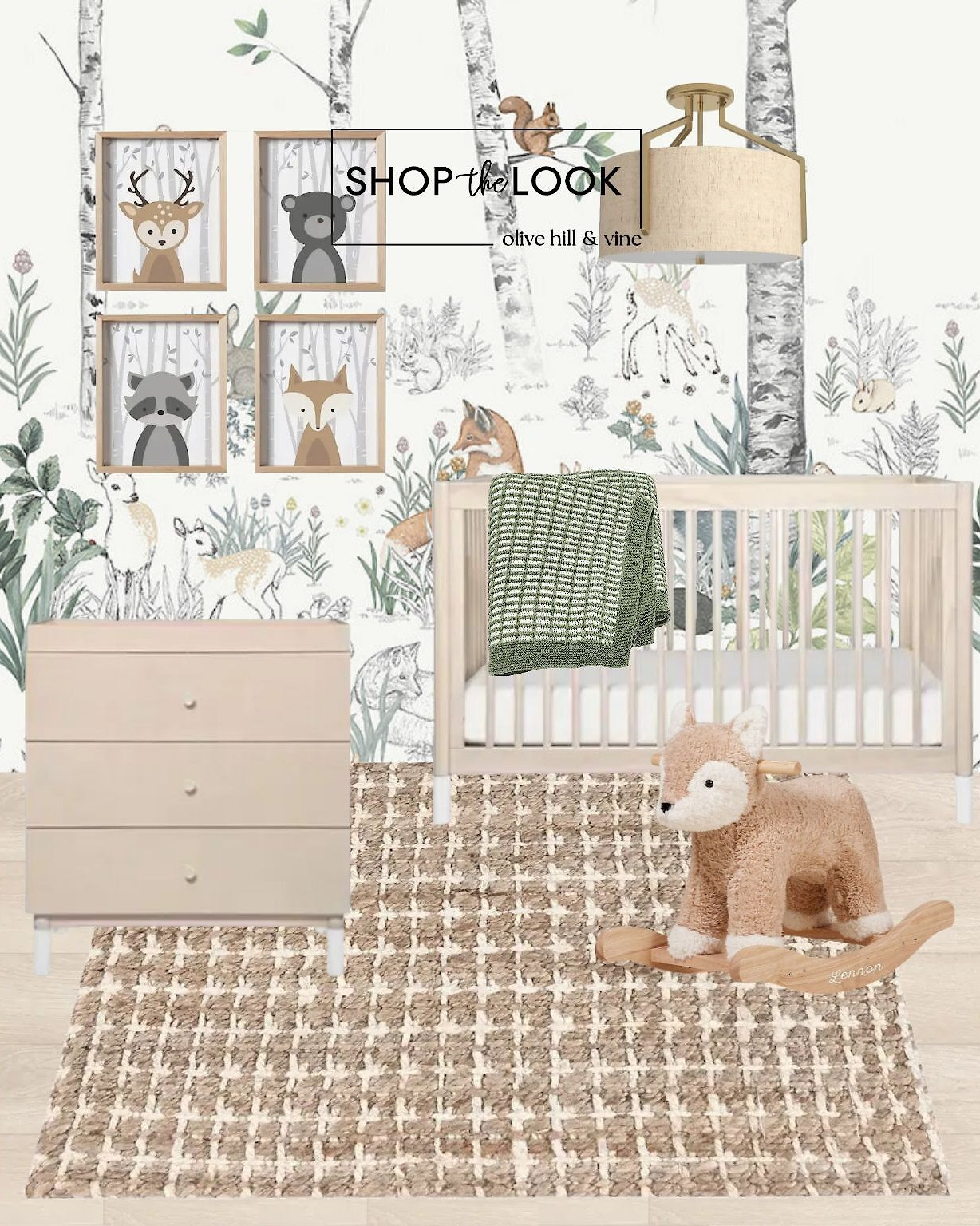 A little wonderland waits—this nursery brings the forest indoors with soft watercolor woodland wallpaper, a sherpa fox rocker, and a washed natural convertible crib. Finished with jute textures and forest friends, it's magic and function in one sweet space.  

 

#LTKHome #LTKBaby #LTKBump