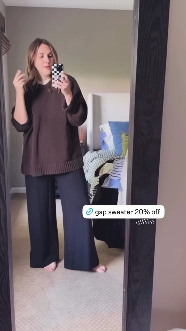 Tee- cos - tts
Pants- Spanx - tts 
Sweater - gap - tts - this is a size up but i didn’t need to

#LTKootd #LTKgrwm
