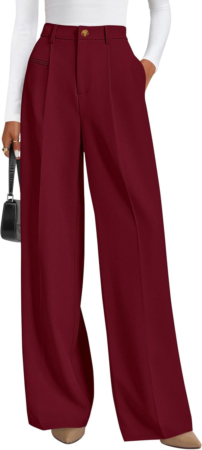 PRETTYGARDEN Women's Tailored Wide Leg Work Dress Pants | Amazon (US)