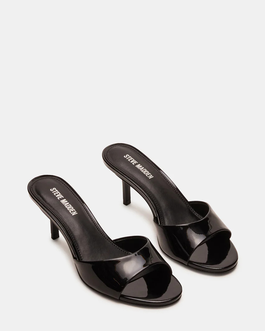 KENDRIX Black Leather Women's Mule Heel | Steve Madden (US)