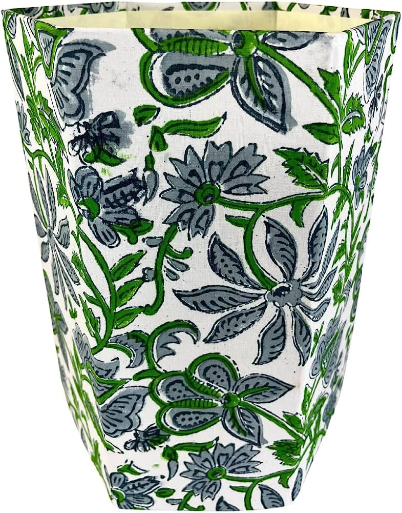 Waste Basket | Decorative Small Waste Basket | Cute Bedroom Trash Can | Colorful Trash Can (Green... | Amazon (US)