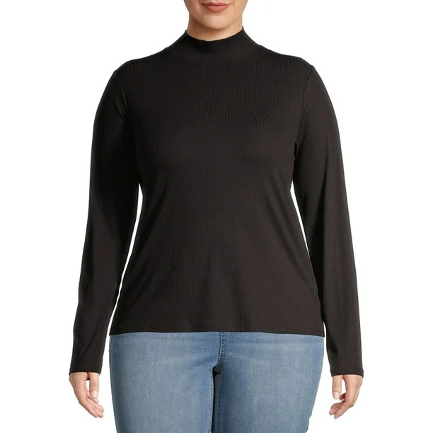 No Boundaries Juniors' Plus Mock Neck Top | Walmart (US)