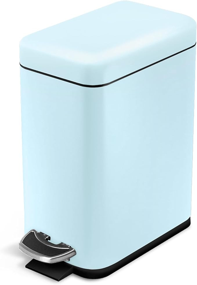 Home Zone Living 1.3 Gallon Bathroom Trash Can with a Lid, Stainless Steel Wastebasket with Slim ... | Amazon (US)