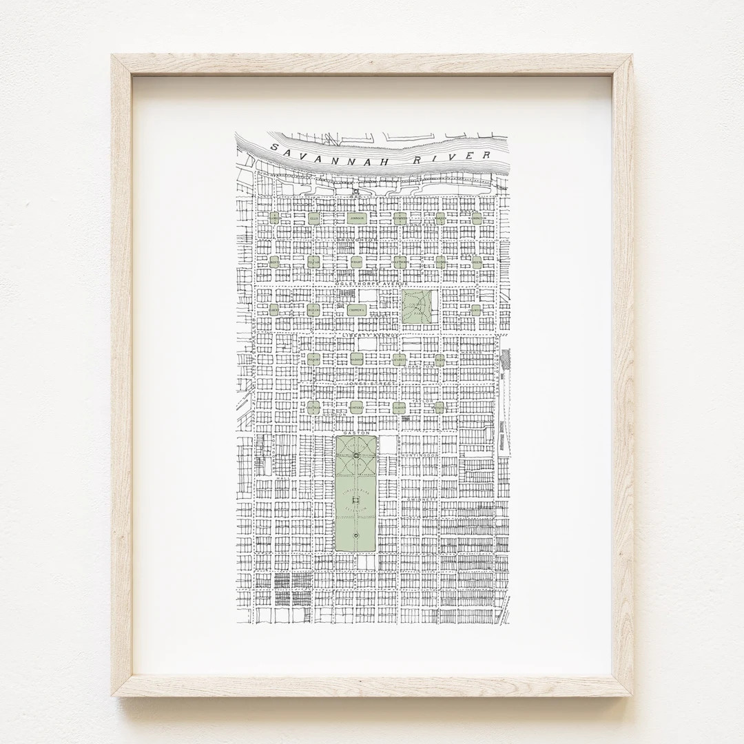 Old SAVANNAH MAP 1902 (art Print) Hand-drawn Georgia Historic City Map Wedding Anniversary Moving... | Etsy (US)