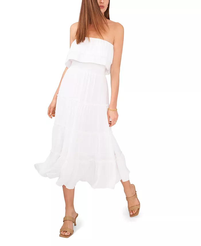 Women's Strapless Ruffle Tiered Maxi Dress | Macys (US)