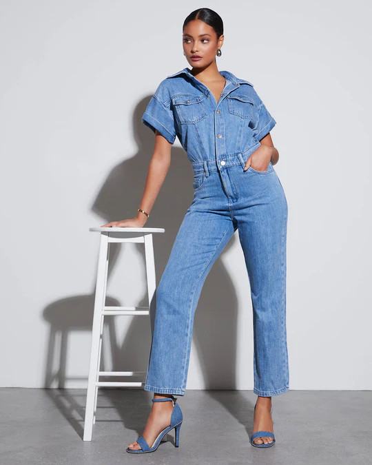 Lorna Denim Bootcut Jumpsuit | VICI