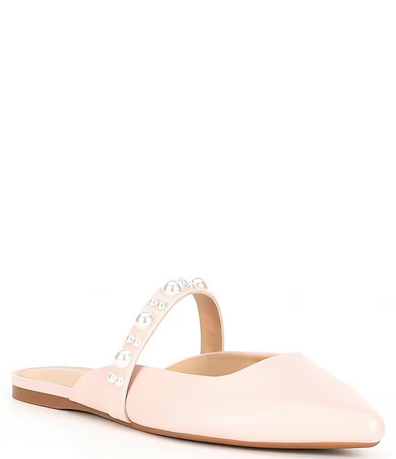 Dottie Pearl Strap Leather Flat Mules | Dillard's