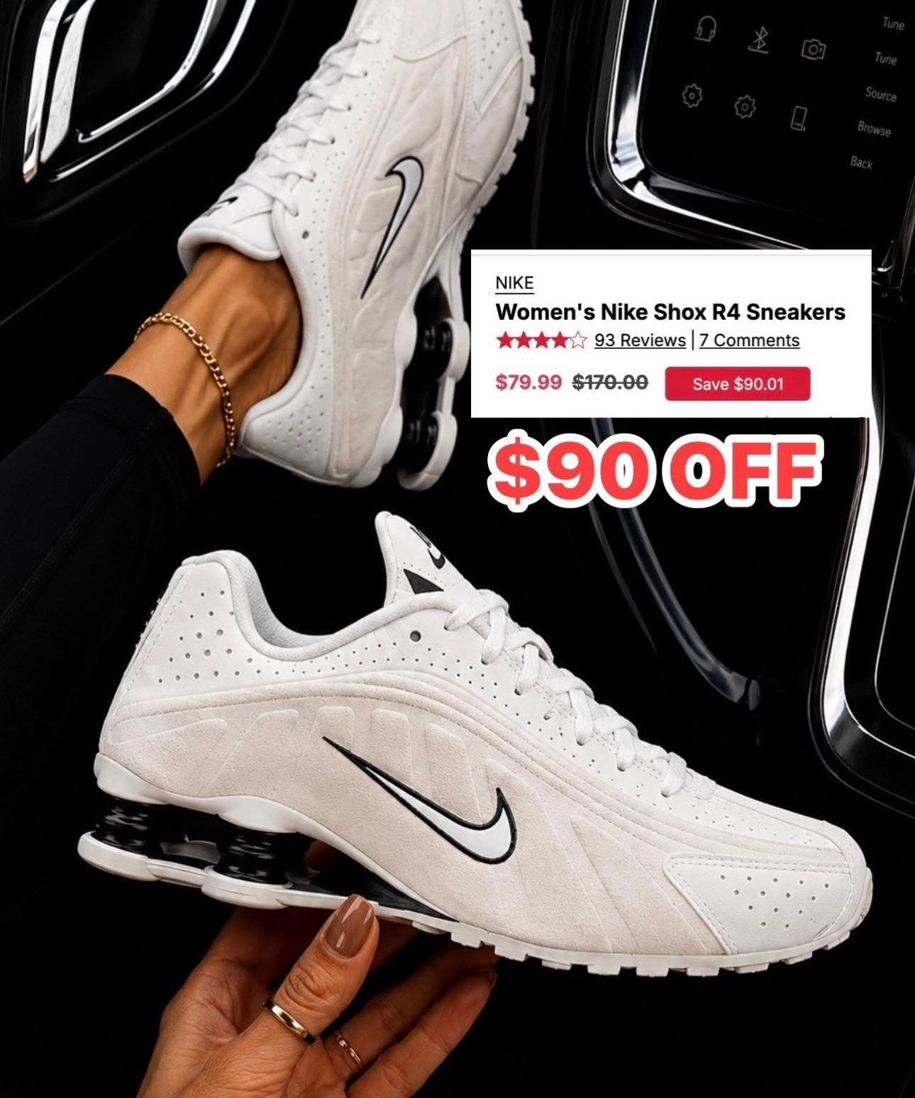 HOLY SMOKES. 🤯

When I saw these were $90 OFF, I didn’t even think twice… straight to cart. 🛒🏃‍♀️

These are the SHOX R4s, and if you’ve never tried them, they’re known for absorbing every step, making them incredibly comfortable for all-day wear. 👟✨

✔️ Lightweight mesh
✔️ Super comfortable cushioning
✔️ Great neutral color that goes with everything
✔️ And did I mention they’re $90 OFF?!

This is one of those deals you’ll be kicking yourself over if you wait too long.

Comment R4 and I’ll send you the link! 👇🔥

#LTKdayinmylife #LTKgrwm #LTKootd
