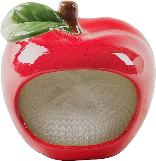 Dish Sponge Holder, Red Apple Scrubby by Home Essentials & Beyond Kitchen Sponge Caddy Includes A... | Amazon (US)