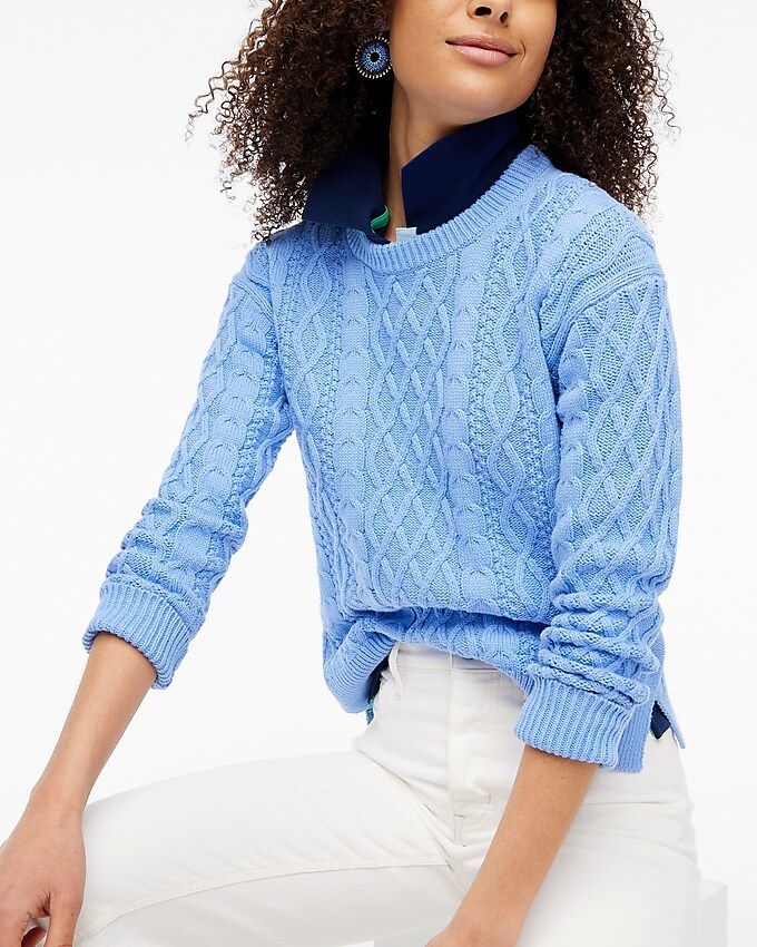 Cable crewneck sweater | J.Crew Factory