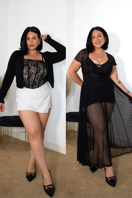 Date Night Outfits 🩷

size 0 in the skirt and lace top
size 0 in the shrug sweater
size 0 in the second skirt
size 9.5 heels 
size 0 in the bodysuit 

#LTKplussize #LTKstyletip #LTKshoecrush