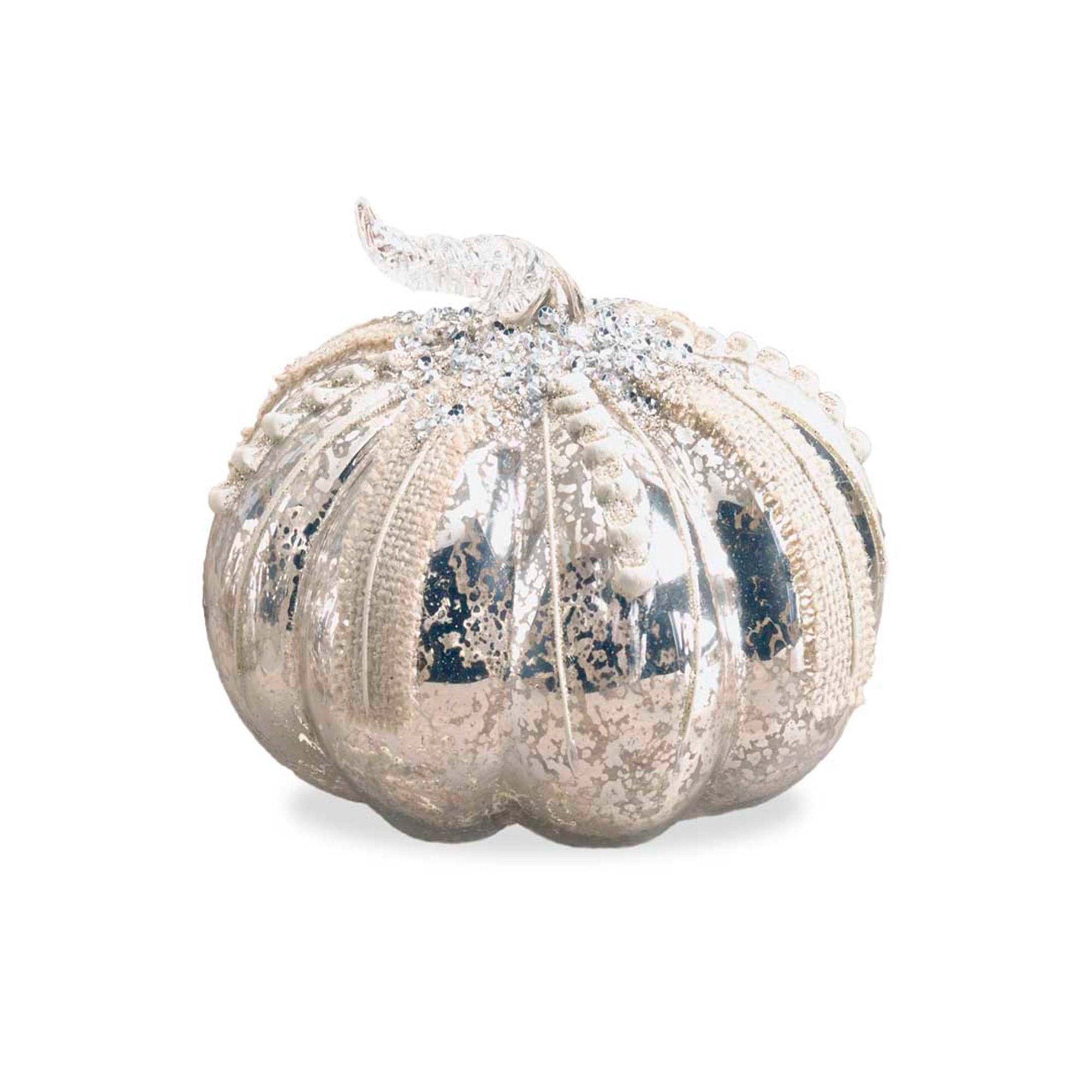4" Mercury Glass Pumpkin with Glitter Detail | Walmart (US)