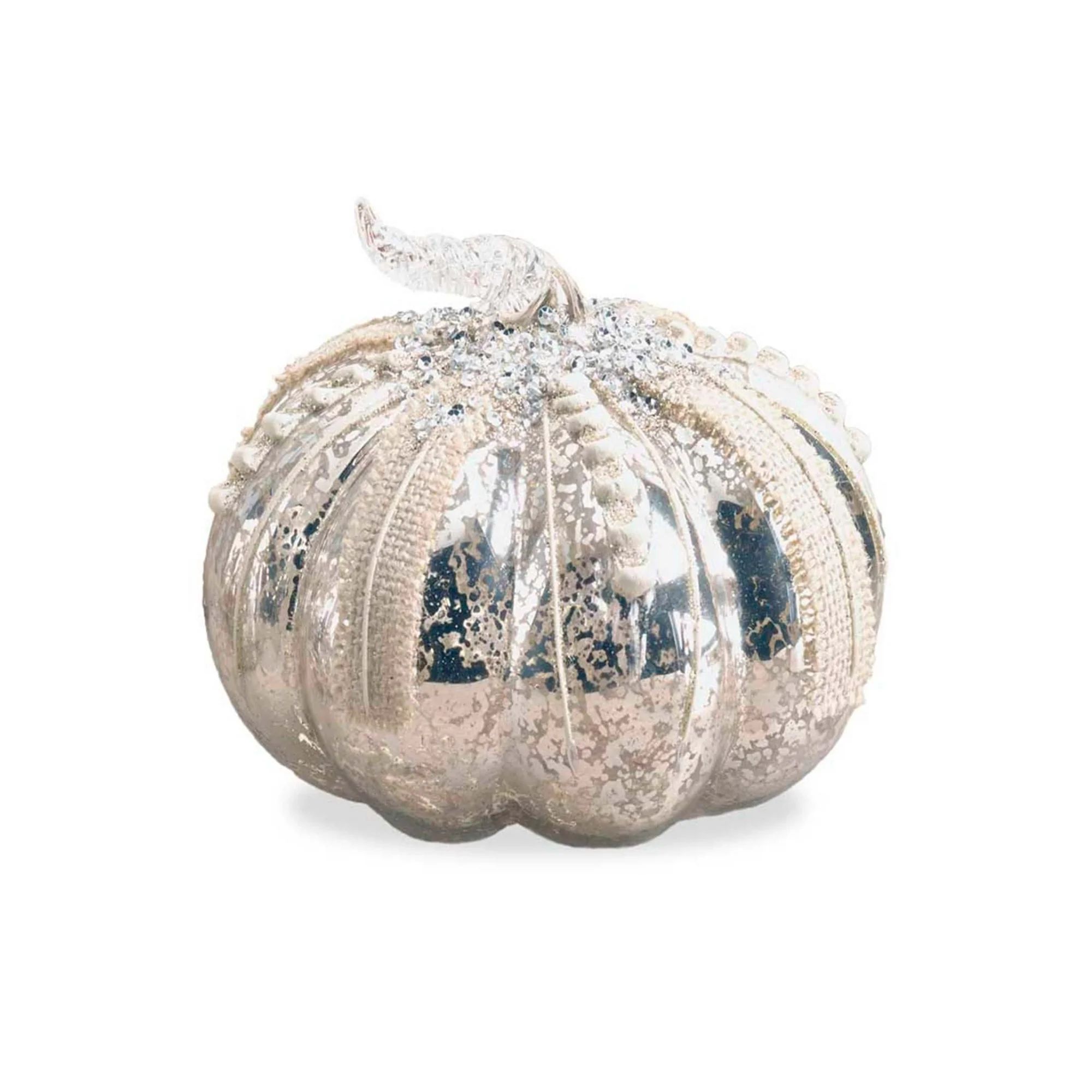 4" Mercury Glass Pumpkin with Glitter Detail | Walmart (US)