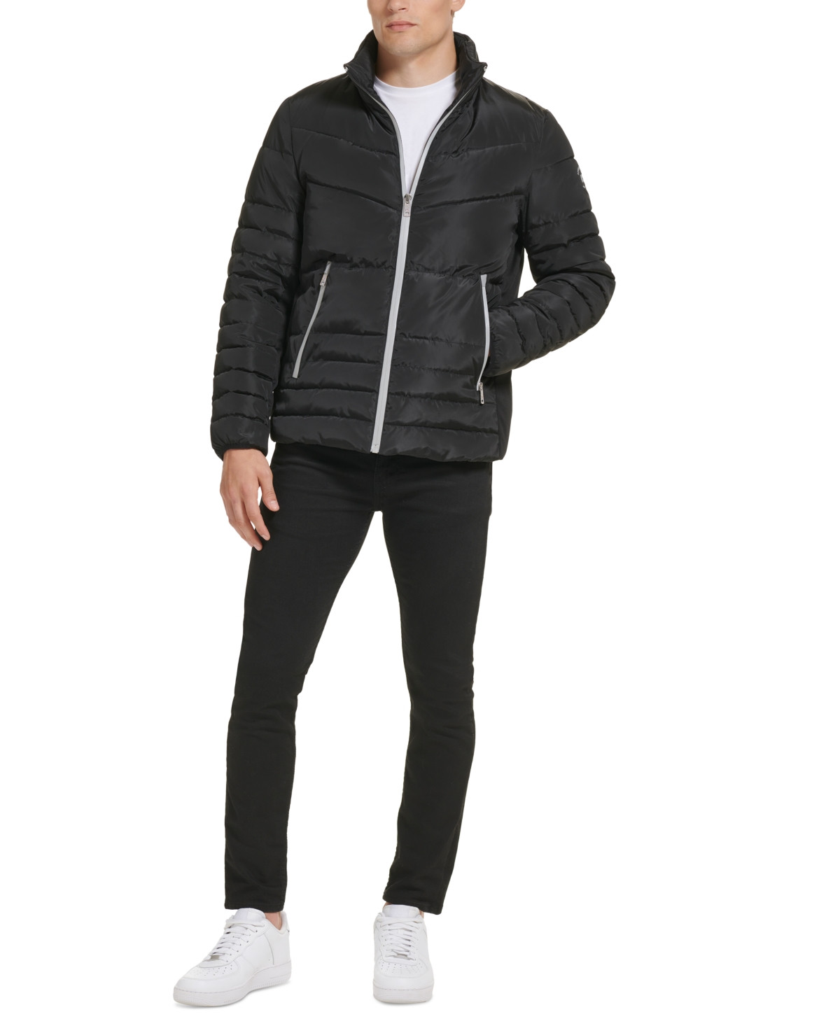 Kenneth Cole Men's Mixed Quilted Puffer Jacket - Black | Macy's