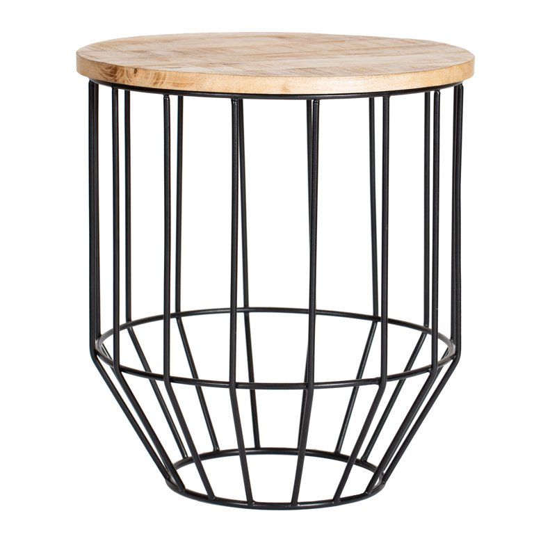 Kelis Side Table Black Base With Natural Top | Walmart (US)