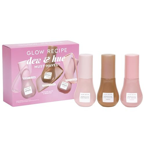 Glow Recipe Skin Care Set, Dew & Hues Must-Haves - Limited Edition Travel Size Gift Set with Niacinamide Dew Drops, Hue Drops Sun Glow & Rosy Glow (15ml Trio) | Amazon (US)